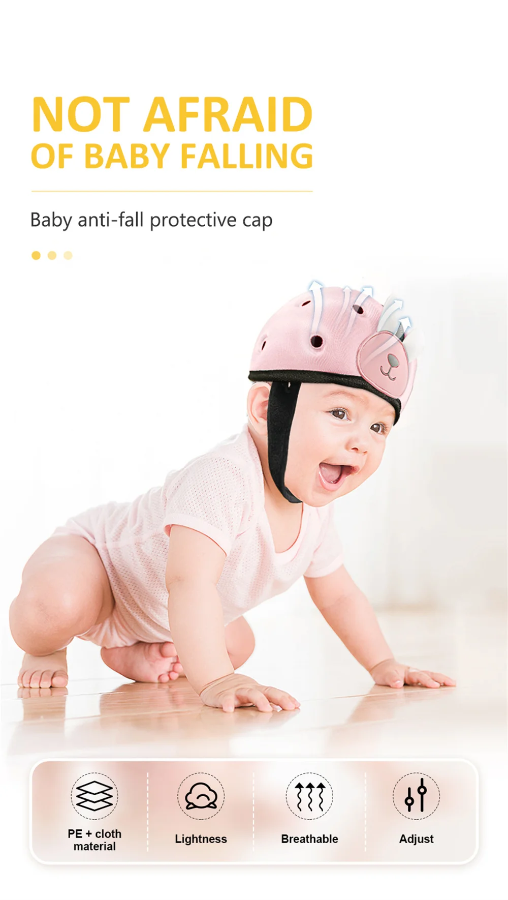 Orzbow Baby Home Head Protection Helmet Baby Safety Ultra Light Helmet Children Learn To Walk Protector Hat For Toddler Kids