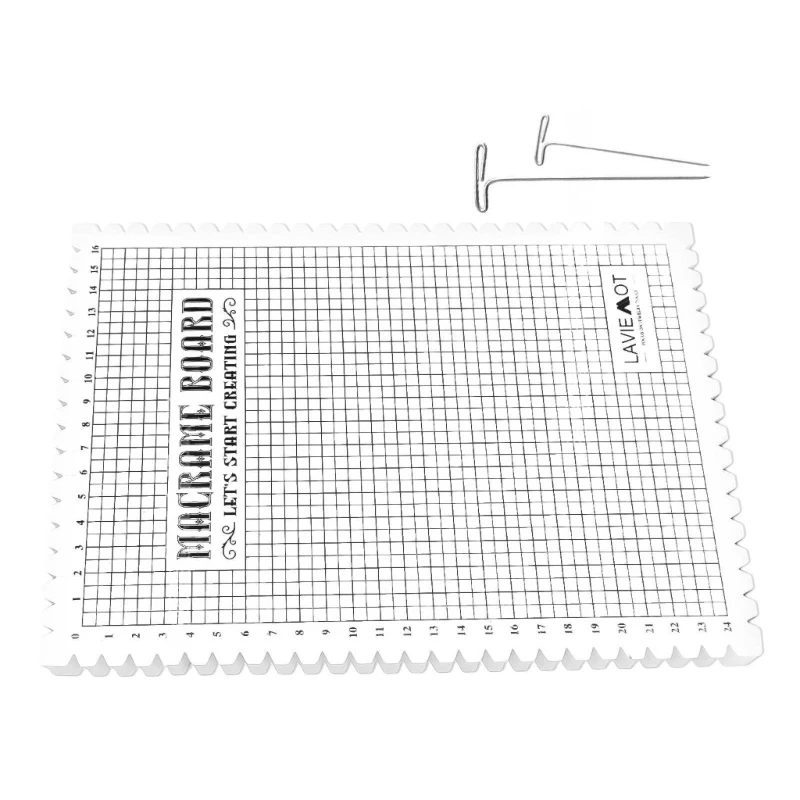 KX4B Portable Macrames Board Lightweight Foam Mat with Needle Set for Bracelet Craft Cord String DIY Knotting String Crochet