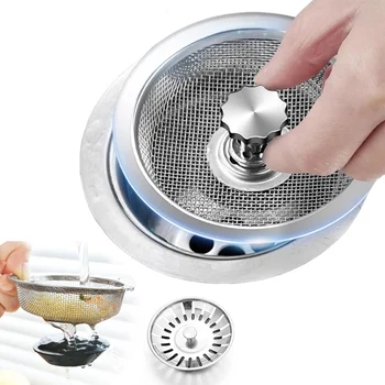 Lavello della cucina Filtro in acciaio inossidabile Filtri a rete per fognature Lavello del bagno Scarico a pavimento Filtro per rifiuti dei capelli Filtro per fori del cestello di scarico 1