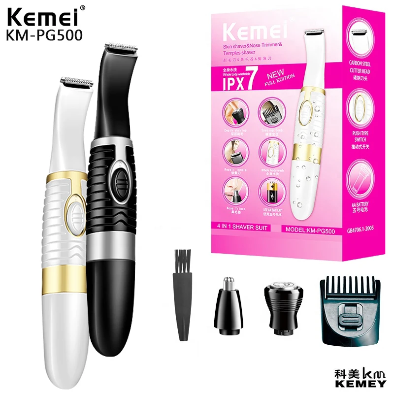 

Kemei KM-PG500 Electric Lady Shaver Dry Battery Shaver 3 In 1 Multi-Function Lady and Boy Shaver Low Price Promotion