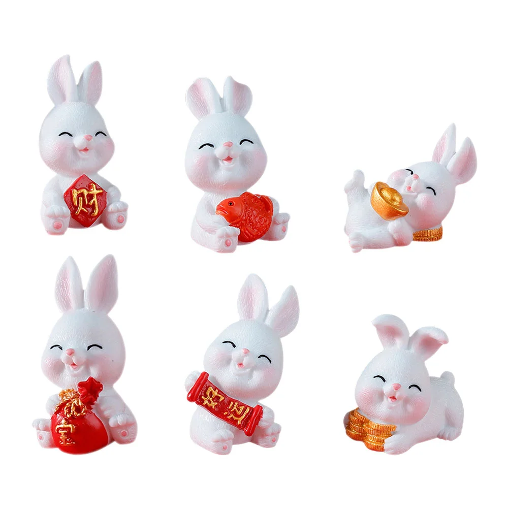 

Mini Rabbit Miniature Hare Animal Figurine Resin Craft Bunny Garden Ornament DIY Easter Decoration Accessories