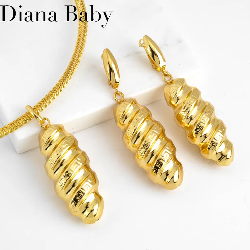 

Luxury 18K Gold Plated Necklace Earring Set For Women 2023 Trendy African Dubai Wedding Party Jewelry Accessories Wholesale