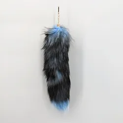 Luxurious Natural Fox Fur Tail Keychain - Chic Y2K Fashion Accessory, 40 cm (Color 23 (48cm))