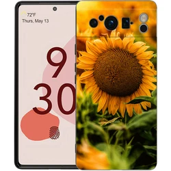 Elegant Sunflower Design Luxury Phone Case - Black Soft TPU Cover - Pixel 9A (A1)