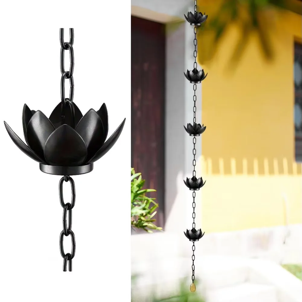 Rain Chain Adapter Adjustable Length Metal Easy To Install Rain Chain System Stylish Decorative For Gutters