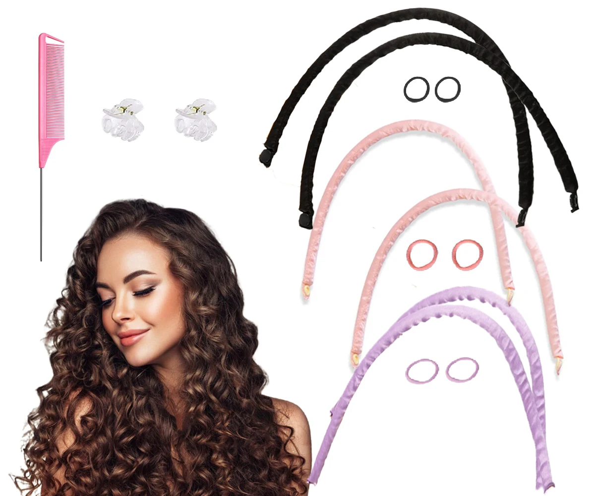 Hair Curling Tools Mini Thin Heatless Hair Curling Headband Effortless Overnight Curls for Lazy Girls