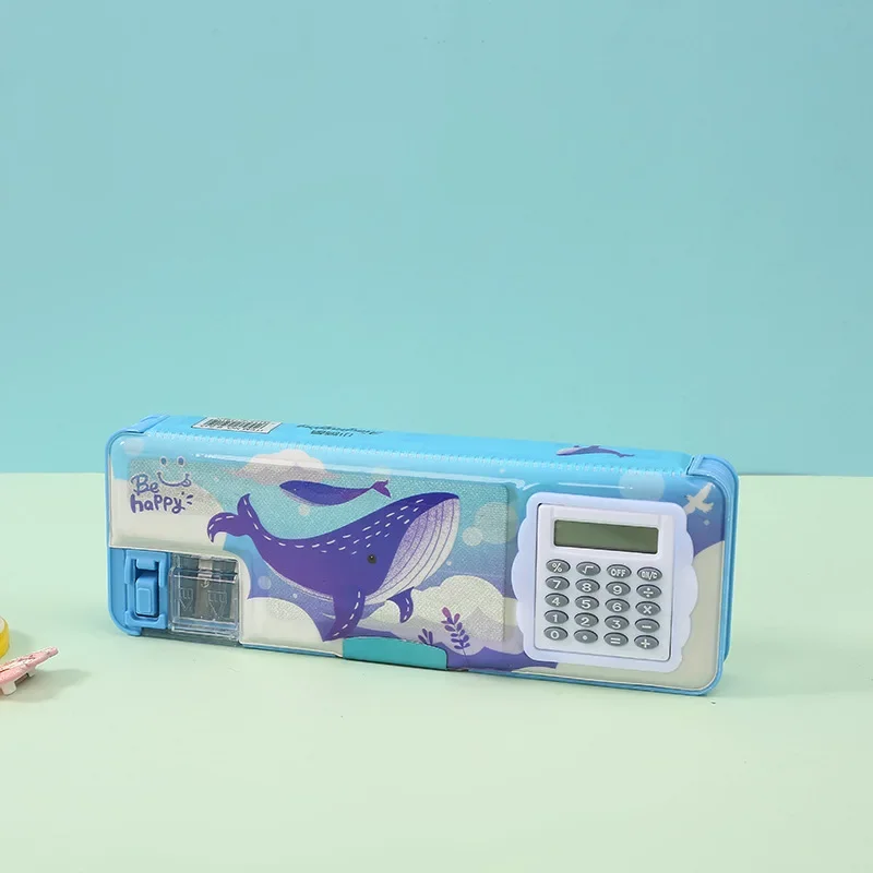 Cartoon Computer Stationery Box Children's Multifunctional Pencil Case Creative Student Supplies Large Capacity Sharpener