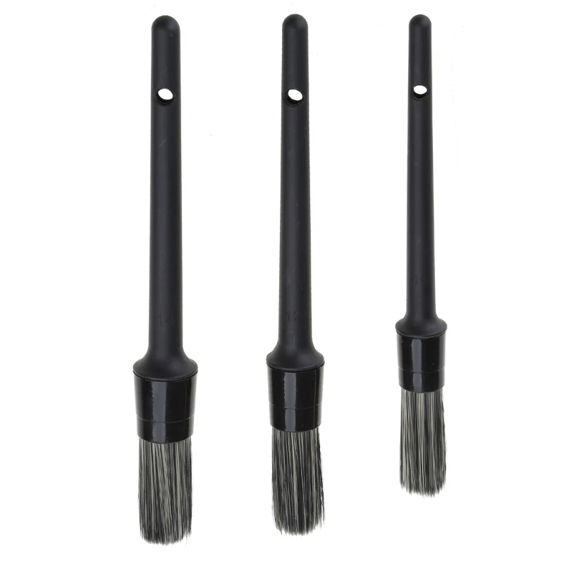 

Boar Hair Detailing Brush Set, 3pcs Detail Brushes, Air Conditioner Brush for Cleaning Engine Wheel Interior Air Vent F19A
