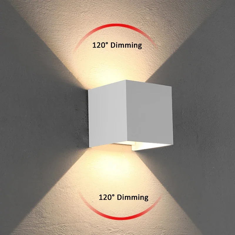 야외용 LED 심플 큐브 벽 조명, 유도 벽 램프, 정원 복도 차고 베란다 조명, 외관 램프