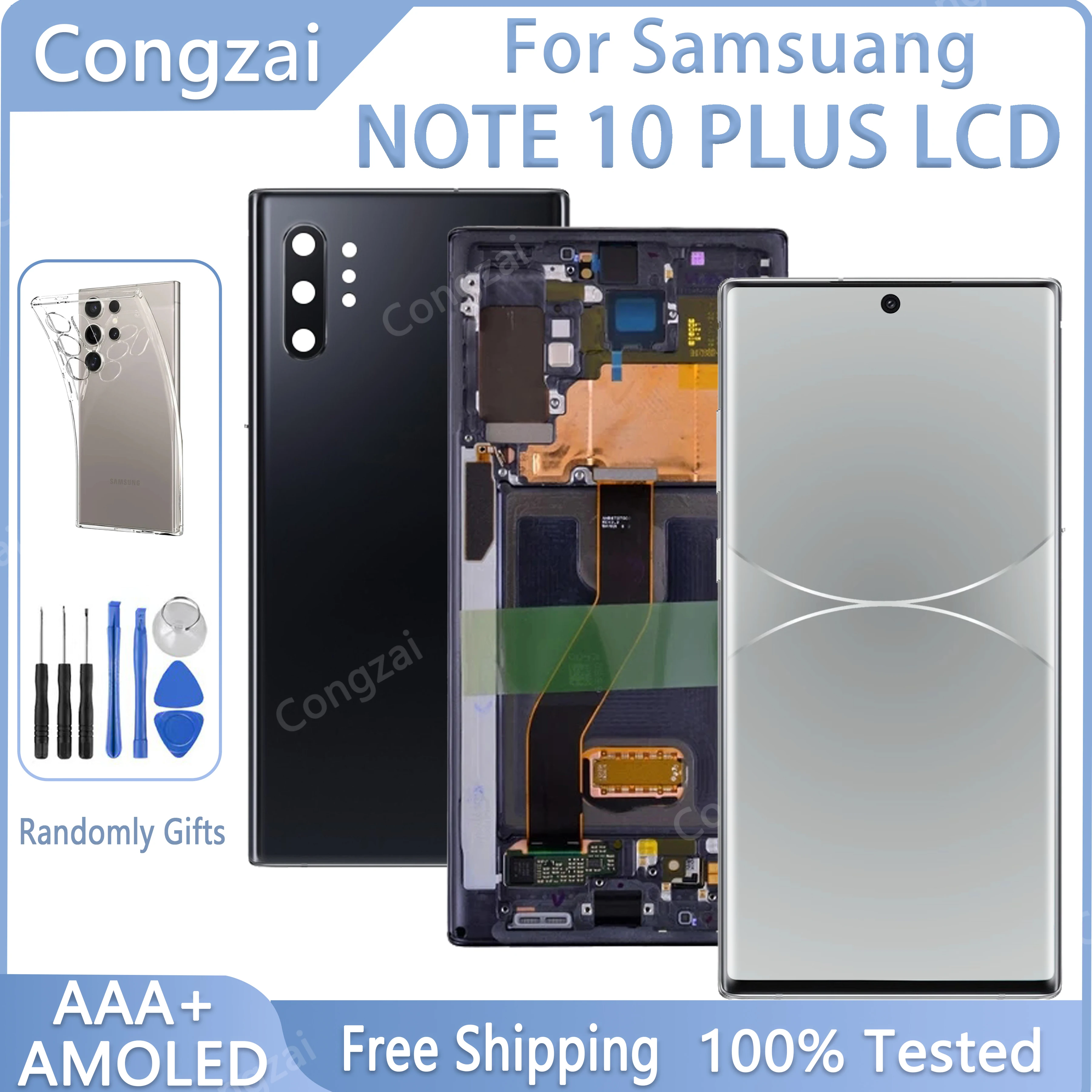 

Super AMOLED Screen For Samsung Galaxy Note10 PLUS N975 N976U N976B LCD Display Note 10+ Touch Panel Replacement, No Burn Shadow