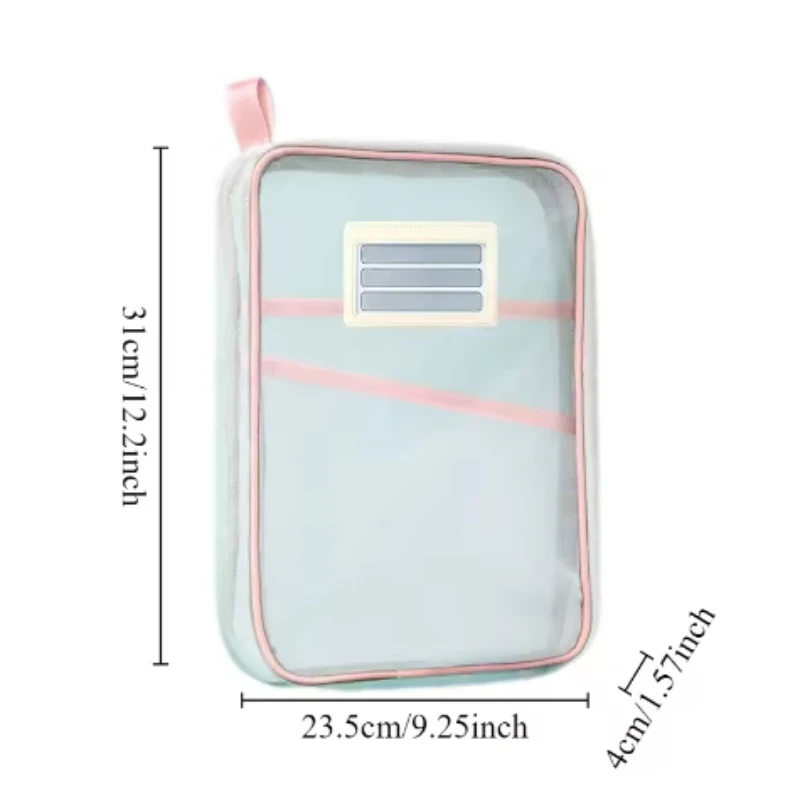 Double Zipper Stationery Book Organizer Large Capacity Folder Organizer Office Supplies Subject Papers Stationery Bag 1PC