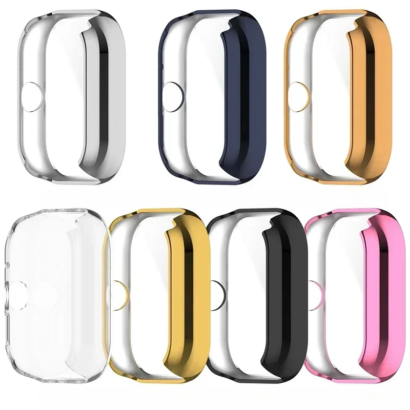 TPU Soft Silicone Smartwatch Case with Glass Screen Protector Cover