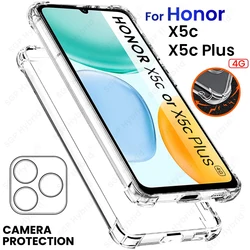 Anti - Yellowing Transparent Case with Camera Protection for Honor X5c Plus (Transparent)