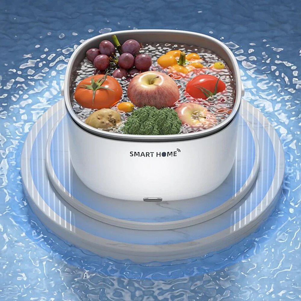 Electric Vegetable Fruit Washing Machine With WIFI Ultrasonic Vegetable Washing Bucket Food Purifie Removing Pesticide Residues