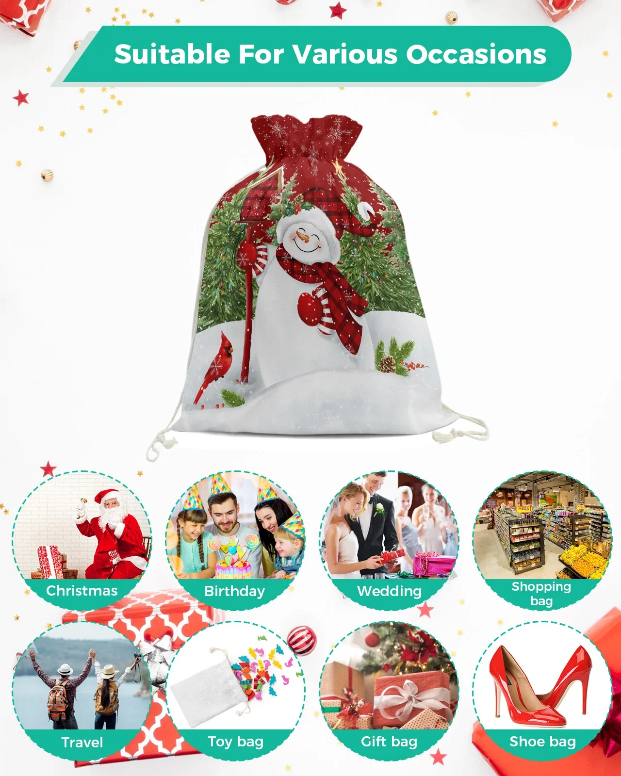 Christmas Snowman Holly Tree Mockingbird Candy Bags Santa Gift Bag Home Party Decorations Xmas Linen Gift Bags Packing Supplies 6 Christmas Snowman Holly Tree Mockingbird Candy Bags Santa Gift Bag Home Party Decorations Xmas Linen Gift Bags Packing Supplies 6