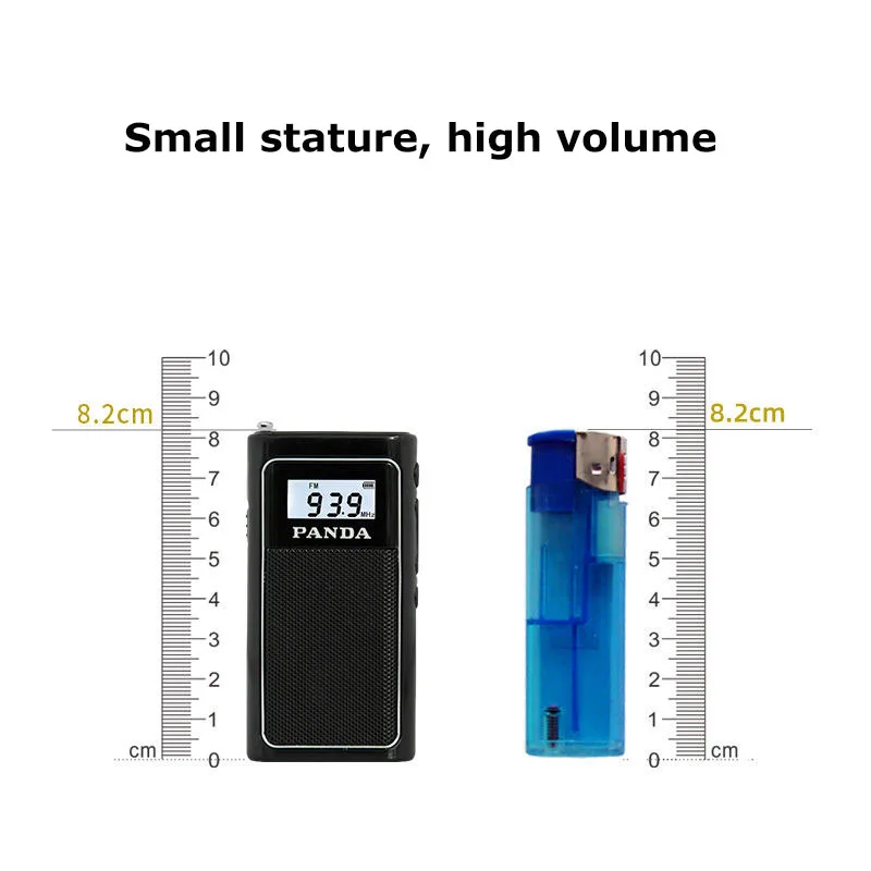 Mini Portable DSP Radio Rechargeable Pocket FM Radios Built-in Speaker Auto Search and Store Station Support TF Card Headset Pla