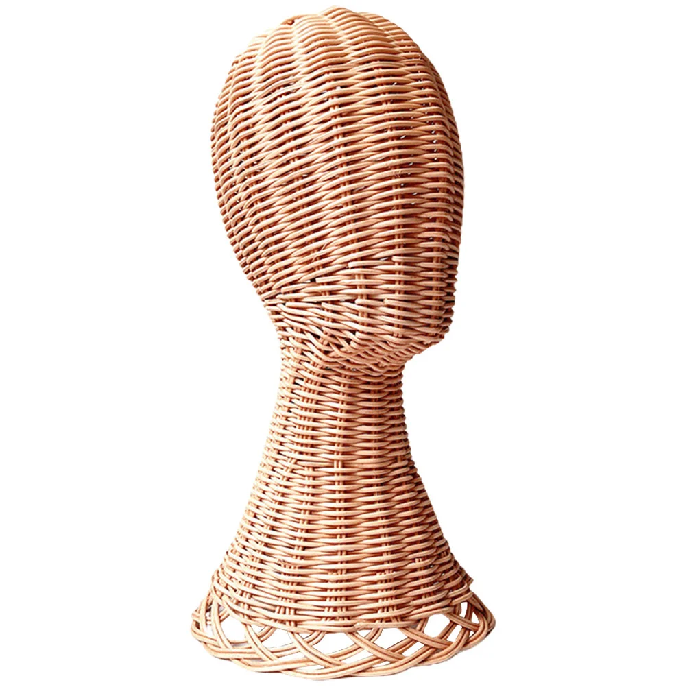 

Title: Hat Display Stand Rattan Mannequin Head Wig Stand Holder Hat Holder Storage Stand