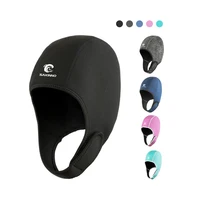 Adults 2mm Neoprene Head Cover Warm Cold-proof Sunscreen Anti Jellyfish Protective Diving Surfing Snorkeling Winter Swimming Cap 1