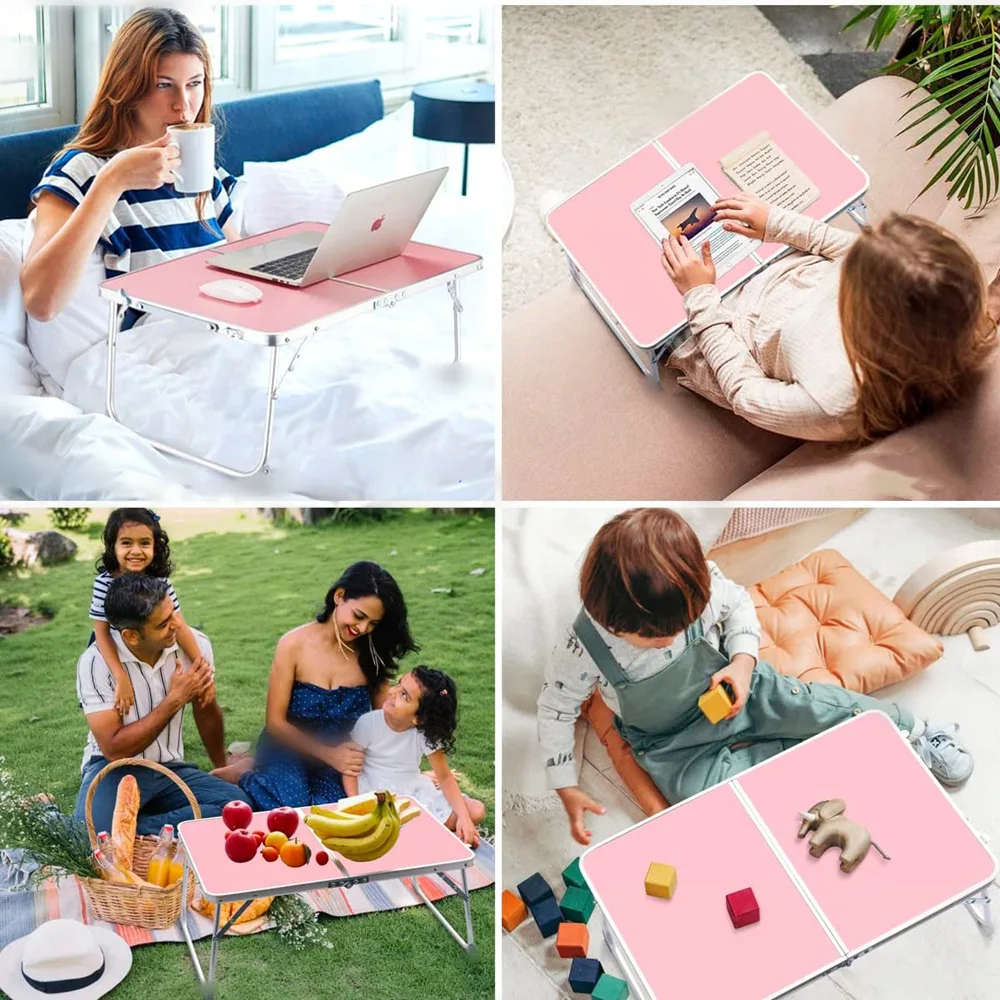Foldable Laptop Desk for Bed, Height Adjustable Laptop Table for Bed, Light Weight Adult Kid Writing Desk With Stable Table Legs