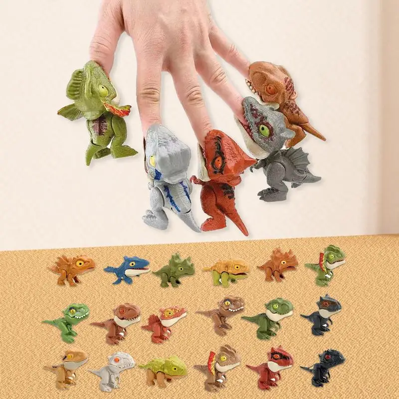 Dinosaurs B Fingers Puppet Battle Role Play Toy Velociraptor Mini Hand Animal Model Doll Soft Rubber Gloves Gifts For Boys 8cm valorant imperium judge keychain game peripheral weapon model keyring toy sword cosplay kids toys gifts for boys pendants