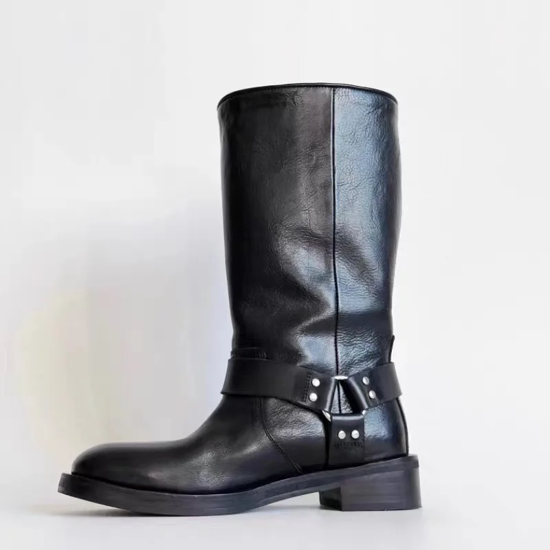 

Women's Ankle Boots Leather Shoes Winter Increase Chelsea Shoes Platform Zipper Female Shoes Fashion Motorcycle Boots