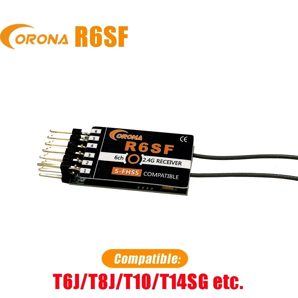

Ресивер Corona 2,4 GHz R6SF S-FHSS/FHSS совместимый с FUTABA S-FHSS T6 14SG