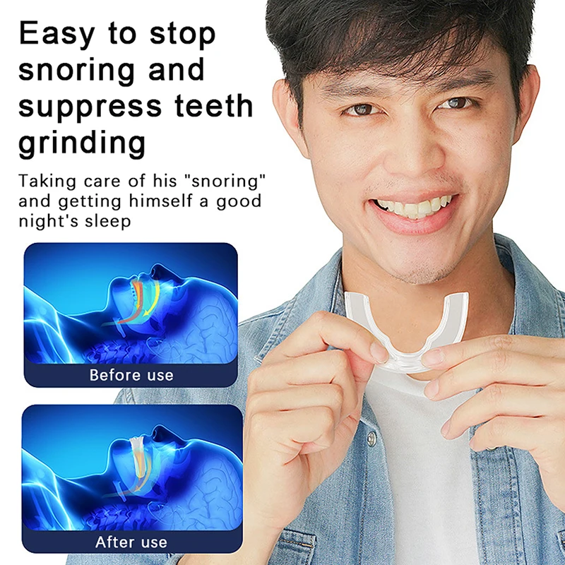 

Silicone Anti Snoring Bruxism Sleeping Aid Mouthguard Sleeping Health Care Tool Molar Snoring Mouth Breathing Orthotic Facing