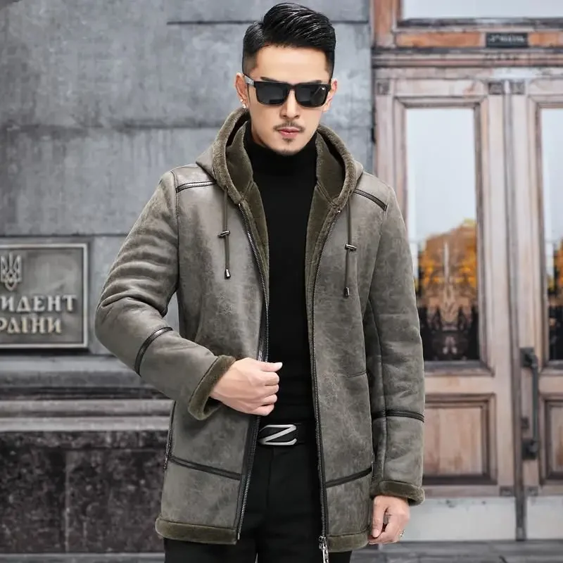 Veste En Fourrure Véritable Homme – Années 90 – Vintage – Taille S – Marron