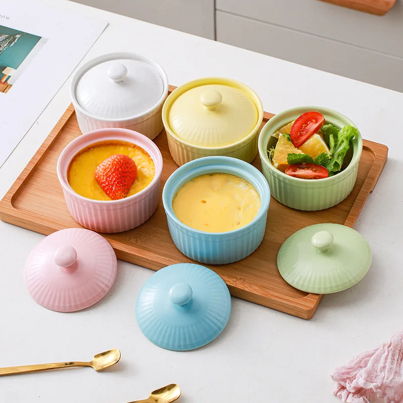 Ceramic Bowl Soup Pot With Lid Frutero Rice Bowl Mini Ware Double Handle  Storage Container Colorful Small Pot Food Tray 1pcs - AliExpress