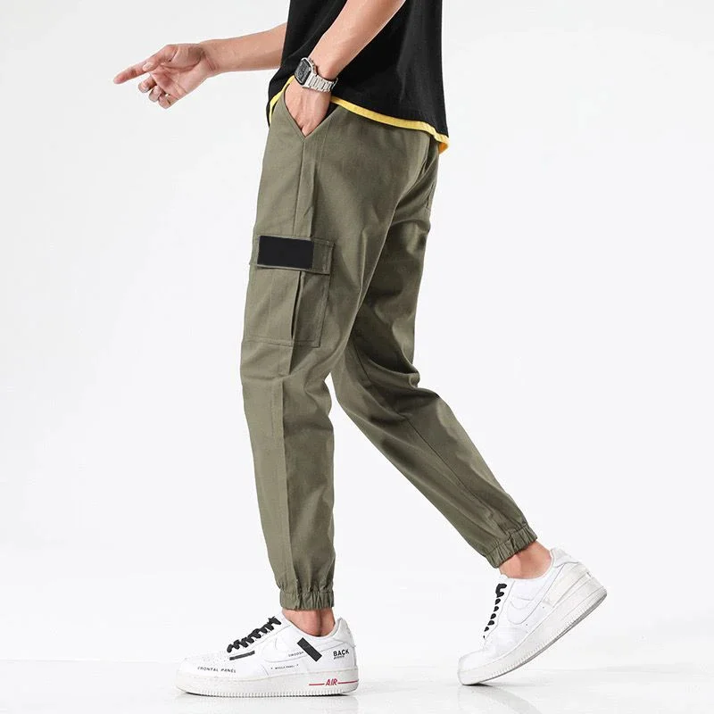 

2023 New Spring Brand Casual Male Nine Division Couple High Street Everything Matching Loose Trouse Safari Style Pants