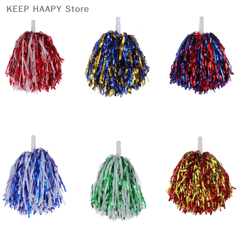 Plastic Double Hole Handle Cheerleader Pom Poms 1PC