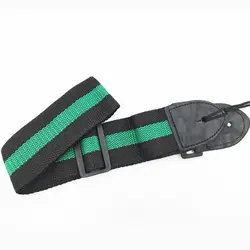 Colorful Adjustable Nylon Guitar Strap with Printed Design (Green)