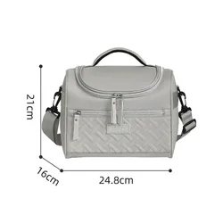 Spacious Insulated Lunch Bag with Padded Shoulder Strap (Gray)