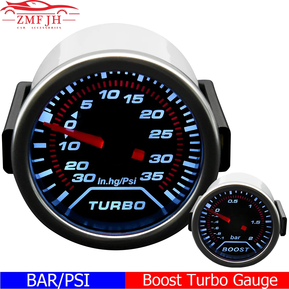 252MMTurboBoostGauge3BARWhiteLEDAutoCarTurboBoostGauge30