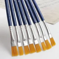 100Pcs/Set Kids Student Watercolor Gouache Painting Pen Nylon Hair Paint Brush Set Drawing Blue Art Supplies
