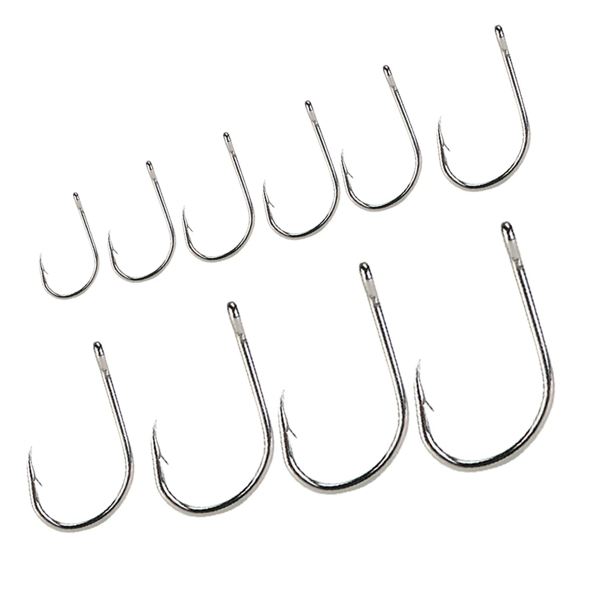 

Size 3-12 Fishing Fishing Hooks Fishing Hooks Fishhooks (Silver)