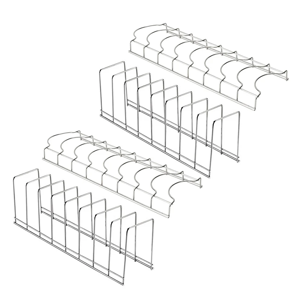 

4Pcs Sink Dish Drying Rack Dish Drainer Storage Organizer Stainless Steel Drying Mat Pot Lid Holder Kitchen Counter Dry Dishes