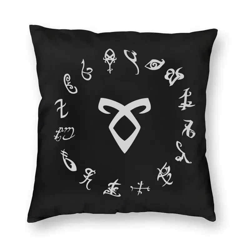 

Fashion All Runes Symbol Square Throw Pillow Case Home Decorative 3D Double-sided Printed Shadowhunters Cushion Cover for Car