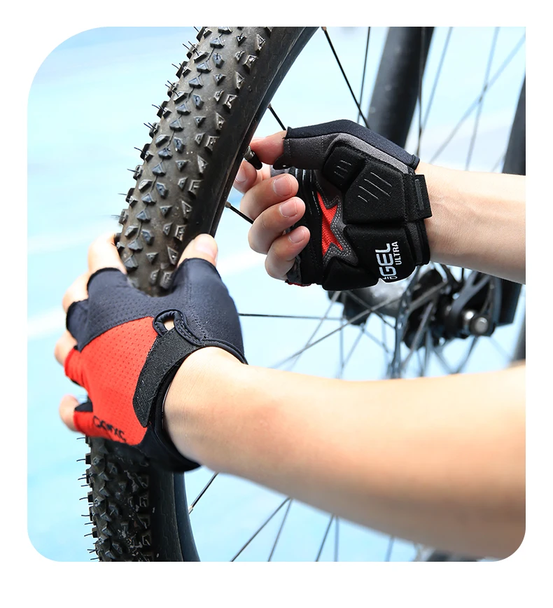 Cxwxc ultra dicke Gel Palm Pad Fahrrad handschuhe MTB Rennrad Halb finger Fäustlinge Wandern Angeln Klettern Sport stoß feste Handschuhe – Detail 20