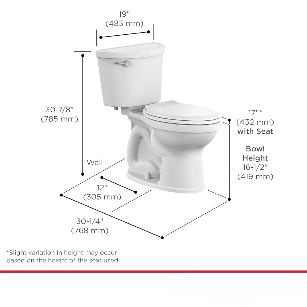 Two-Piece Toilet with Slow-Close Seat and Wax Ring, Elongated Front, Standard Height, White, squat potty 5