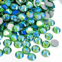 All Sizes Light Peridot  AB Non Hotfix Rhinestones Glitter Strass Glass Crystal Rhinestone For Nails Art Decorations H0061 2