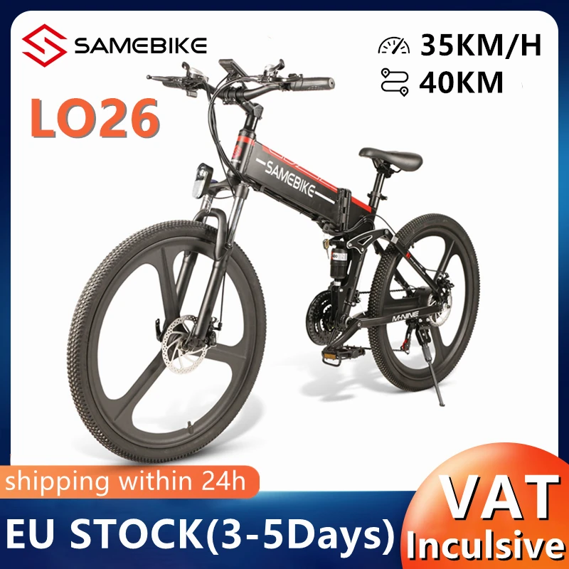 Eu Stock Samebike Lo26 Smart Electric Bike 48V 10.4Ah Batteria 350W Motore 35 Km/H Velocità Originale Portatile Fold Mountain Bike