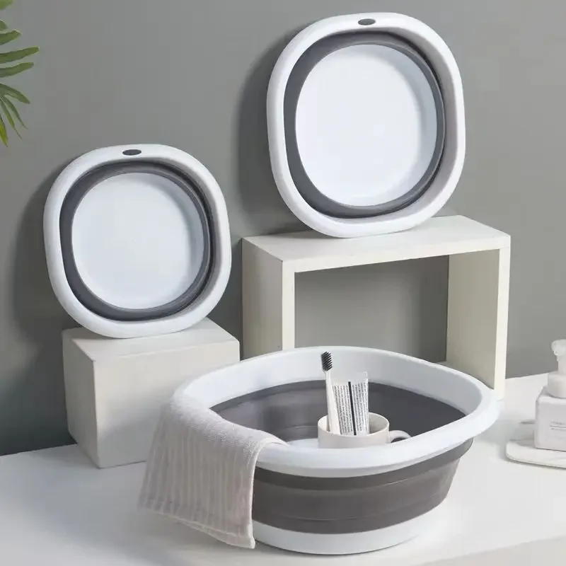 Portable Washbasin 3pcs Foldable Washbasin Portable Travel Plastic Washbasin Household Storage Folding Laundry