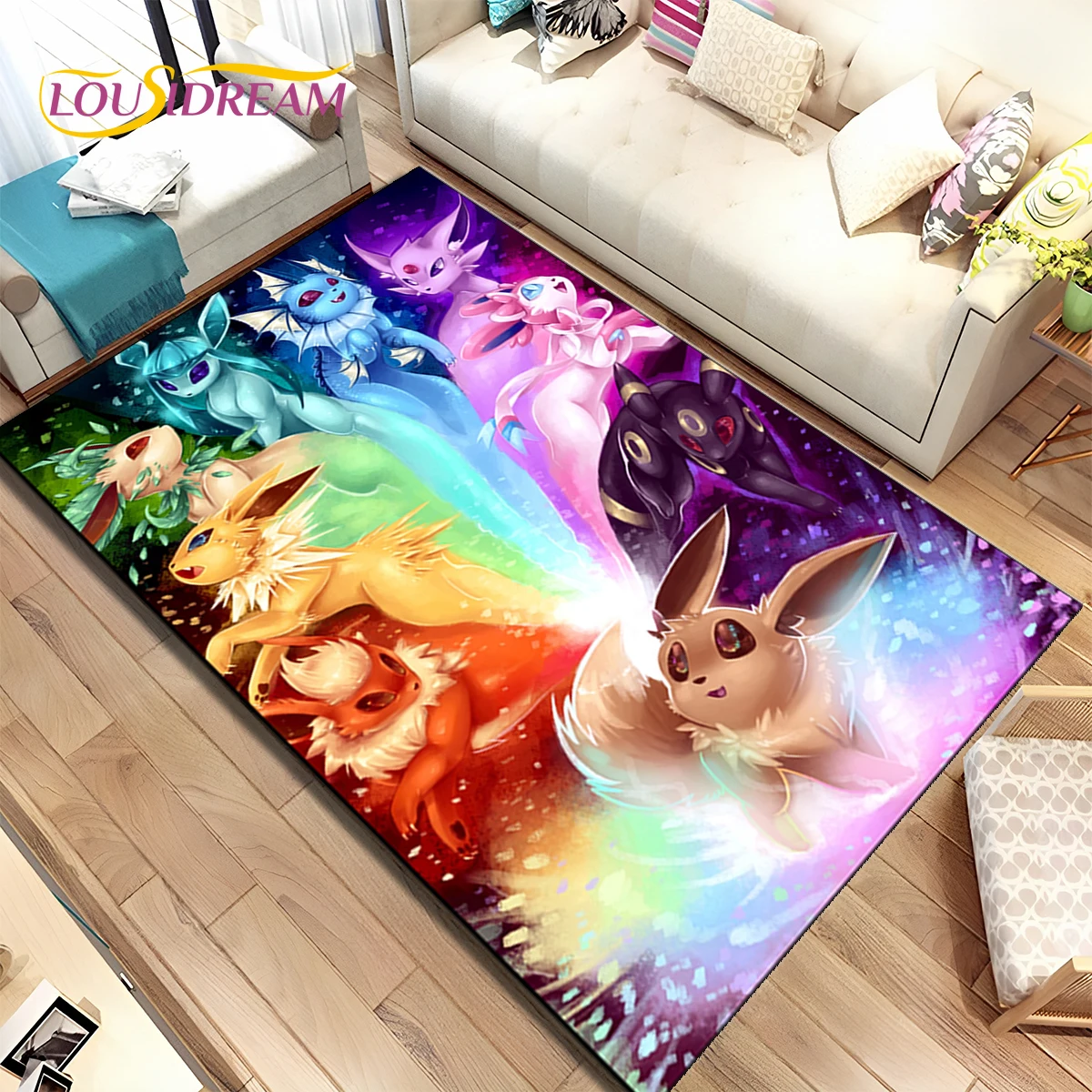 HD Cute Pikachu Cartoon Pokemon 3D Rug Carpet Living Room Bedroom Home Decor Non-slip Decoration Sofa Doormat Gift Kids