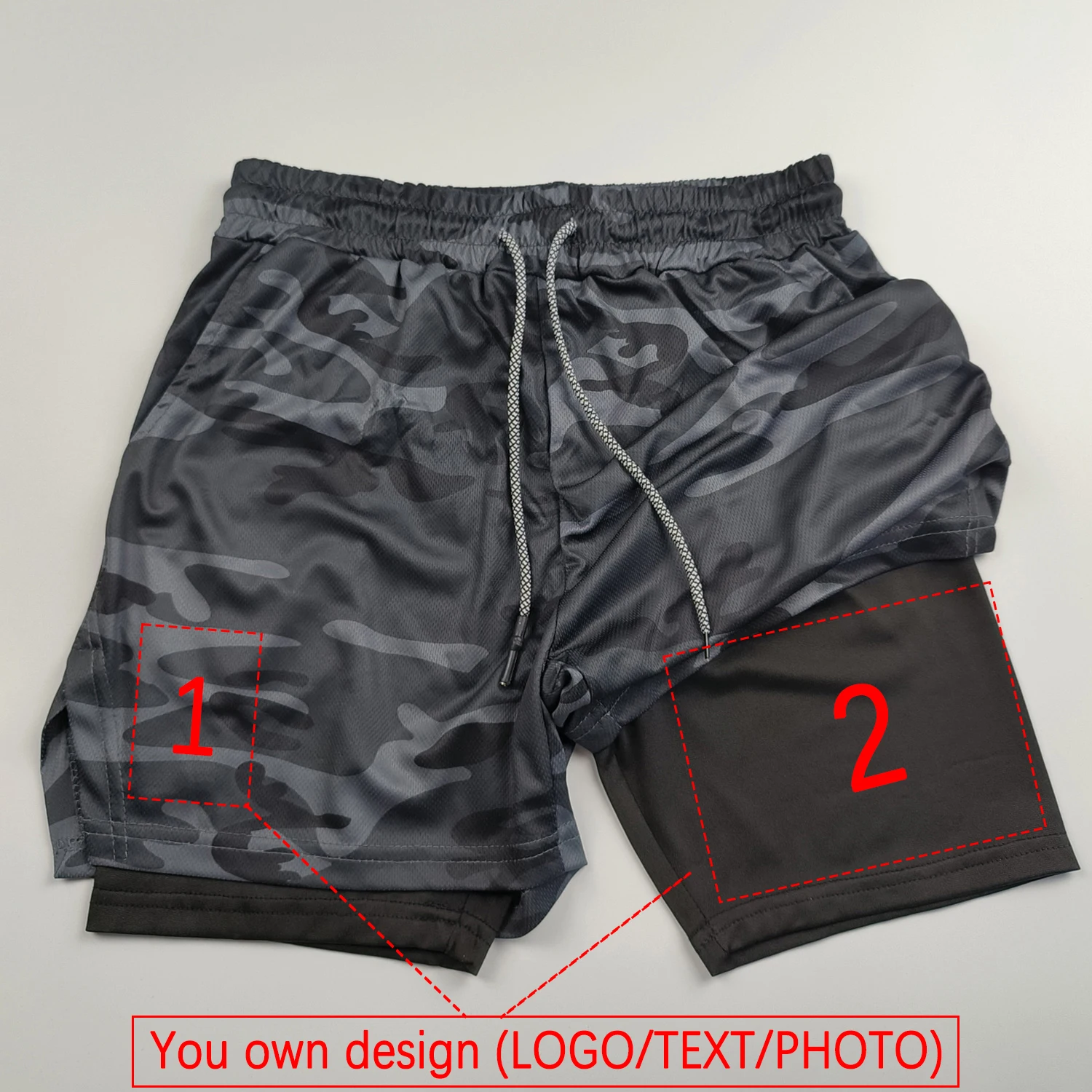 Customized Men's and Women's Sports Shorts Quick drying Double layered 2-in-1 Shorts Team Customized Exclusive Customization 3