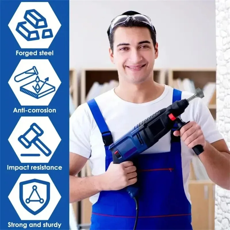 85mm Ground Rod Driver Adapter-Heavy Duty Steel Drill Bit Socket for Rotary Tools, Universal Compatibility&Wear Resistant Design