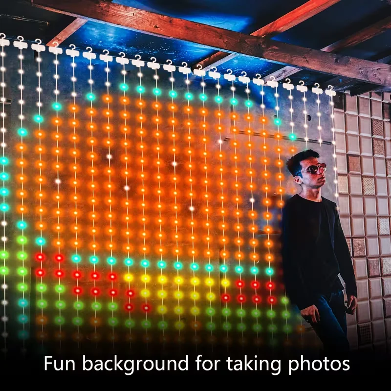 Smart LED Curtain Lights with Mobile App Control for Indoor and Outdoor Decor