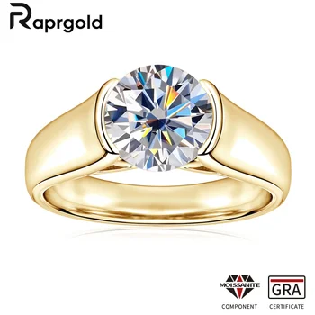 GRA Certified 2CT Round Moissanite Ring for Women Men 925 Sterling Silver Rings Wedding Band Fine Jewelry Gifts Anillos 1
