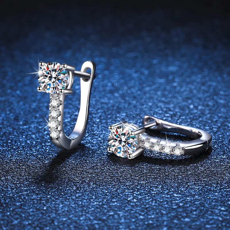 Moissanite hoop earrings best sale