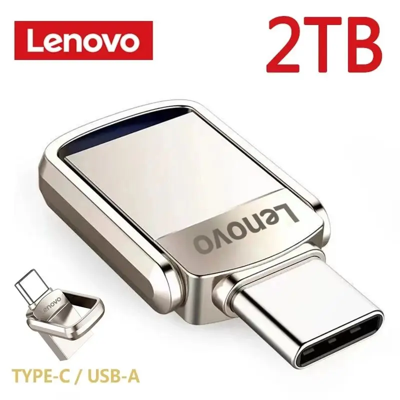 

Оригинальные флэш-накопители Lenovo USB 3,0, флэш-накопители, Портативный высокоскоростной жесткий диск 1 ТБ Type-C 2 в 1, флэш-накопитель 512 ГБ, металлическая Флэшка памяти